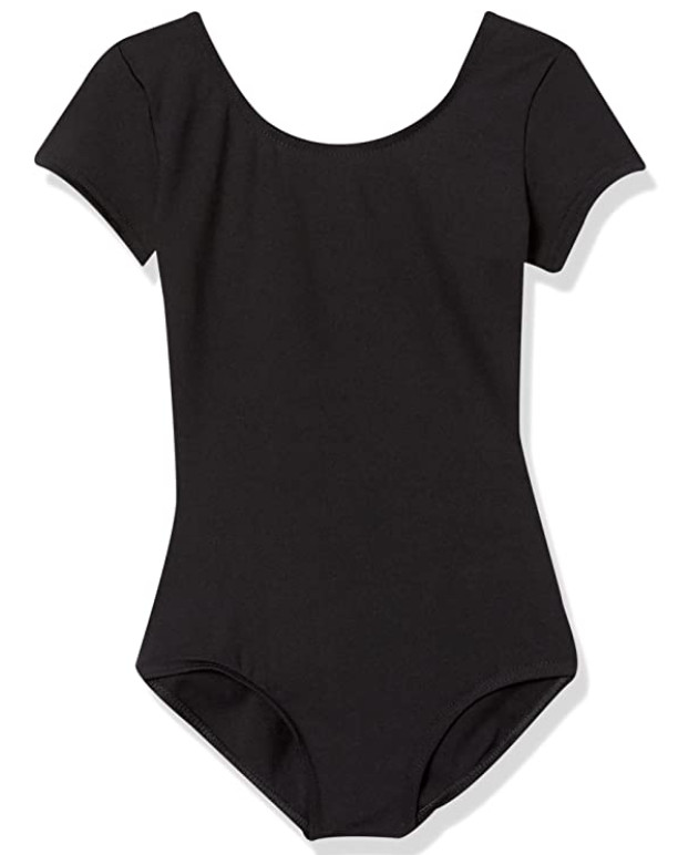 Capezio Girls Team Basic Short Sleeve Leotard Black Girl’s Large