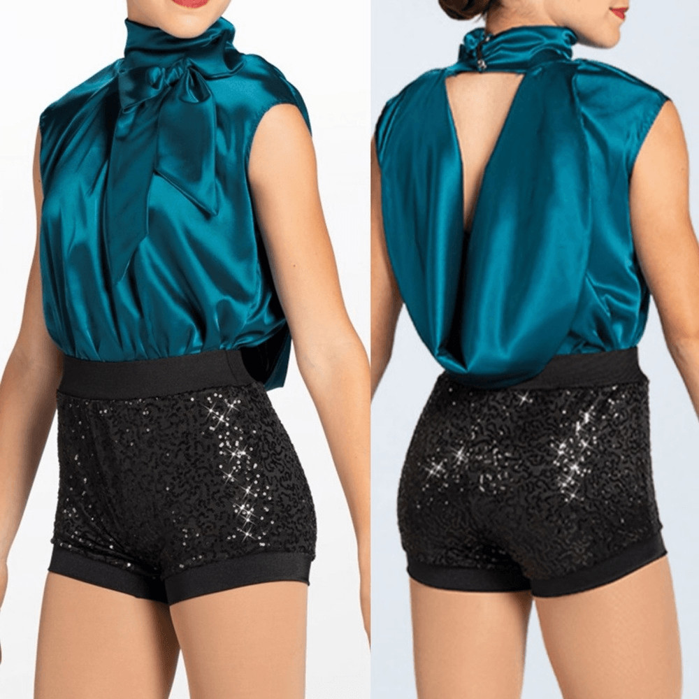 WEISSMAN Dance Costume aqua teal blue romper leotard The Cure 12900 adult – MA