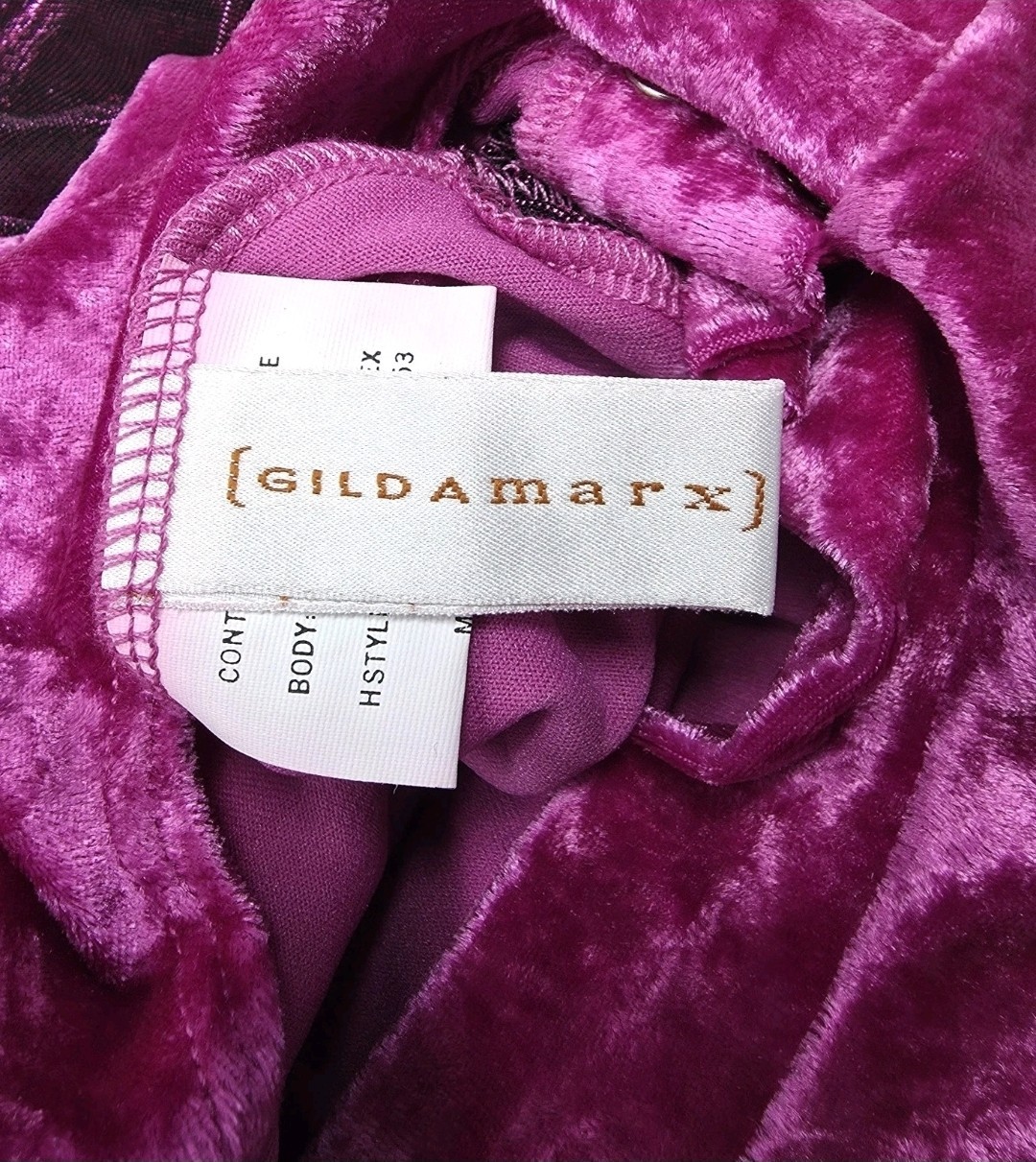 Gilda Marx VTG High Neck Velvet Keyhole Mesh Skate Dress Fuchsia Adult XS (Y/J)