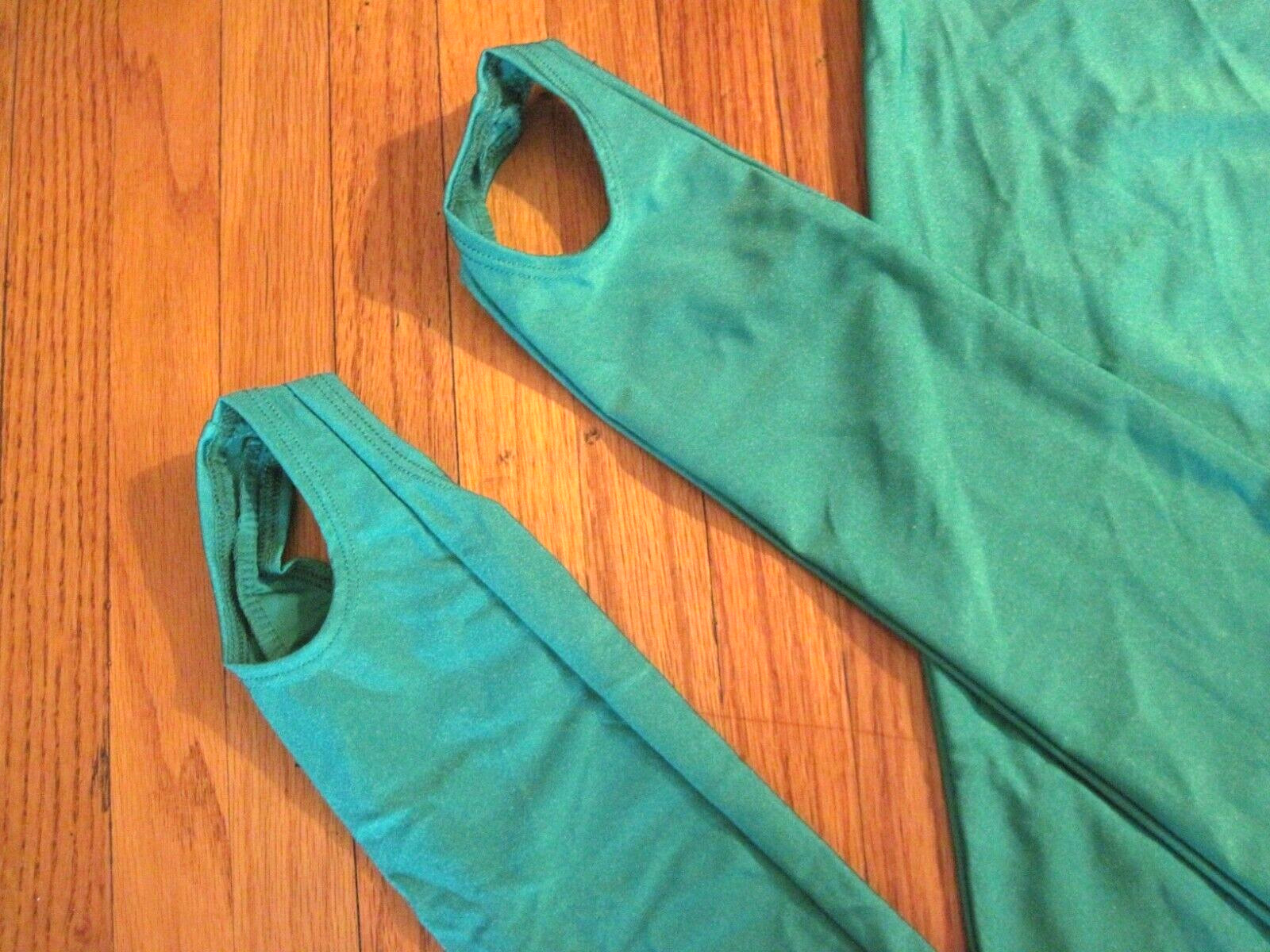 Plus Size Shiny Green Tank Spandex Stirrup Foot Unitard Jumpsuit Size XL-14+ New