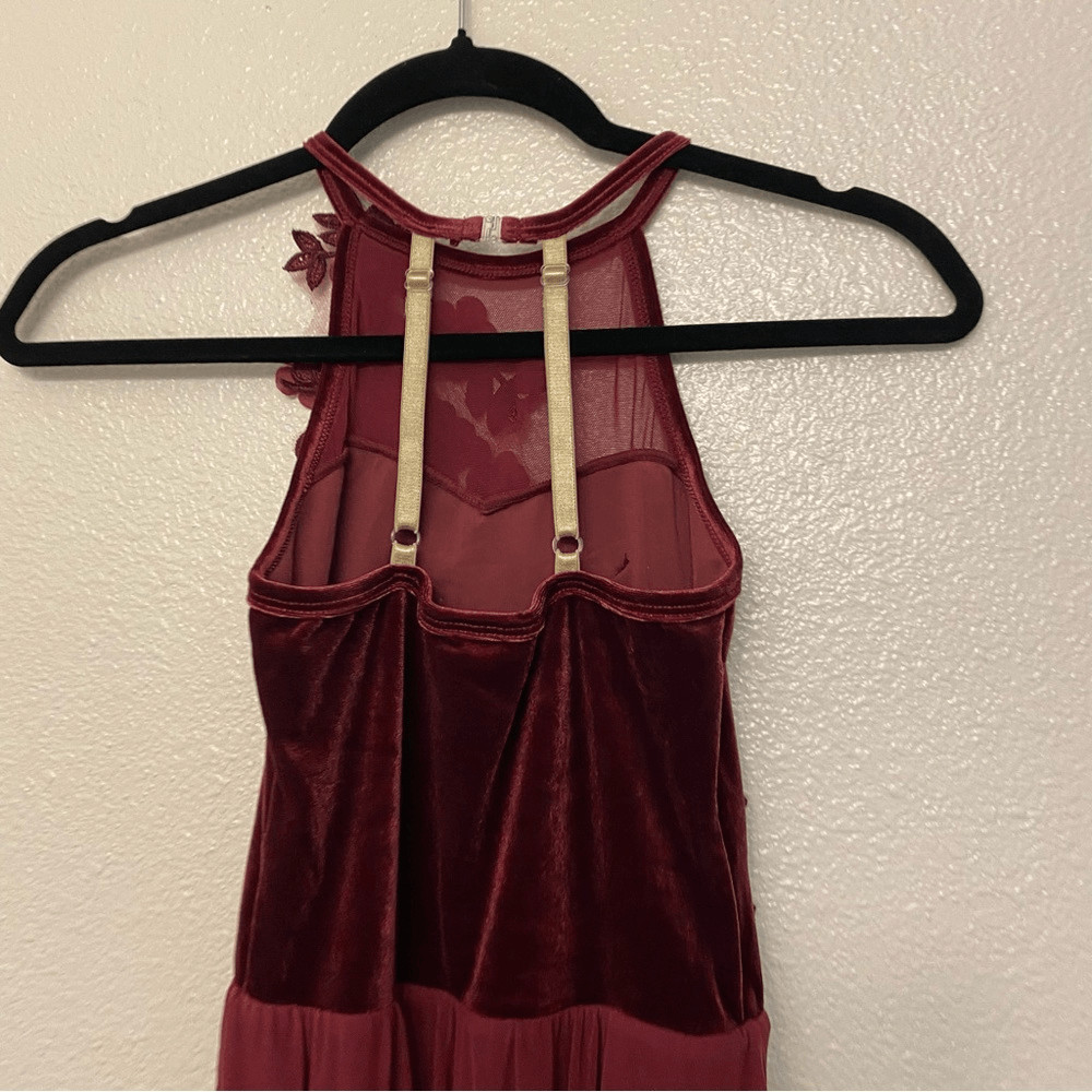 Burgundy red Solo Dance Costume Embellished V2364Y New Soul Child LC