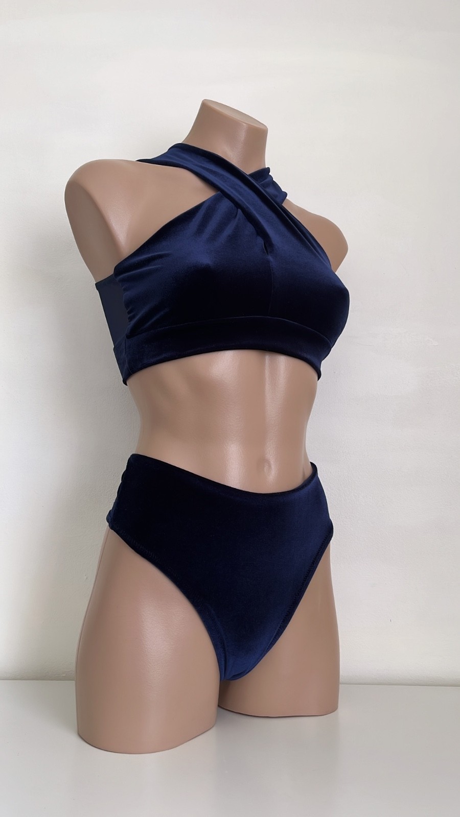 Schminke 🎩 Velvet & mesh Pole wear dance set ethereal top thong bottoms