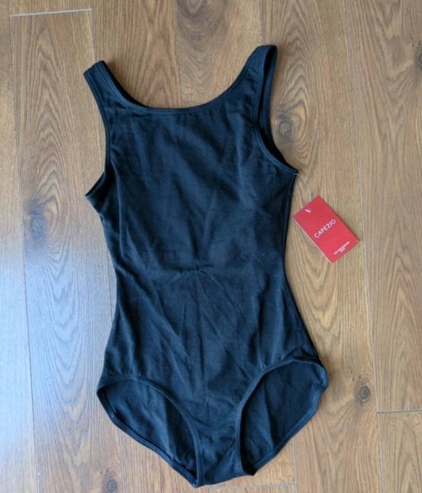 Capezio High-Neck Tank Leotard CC201 Small Black NWT *Minor Flaw