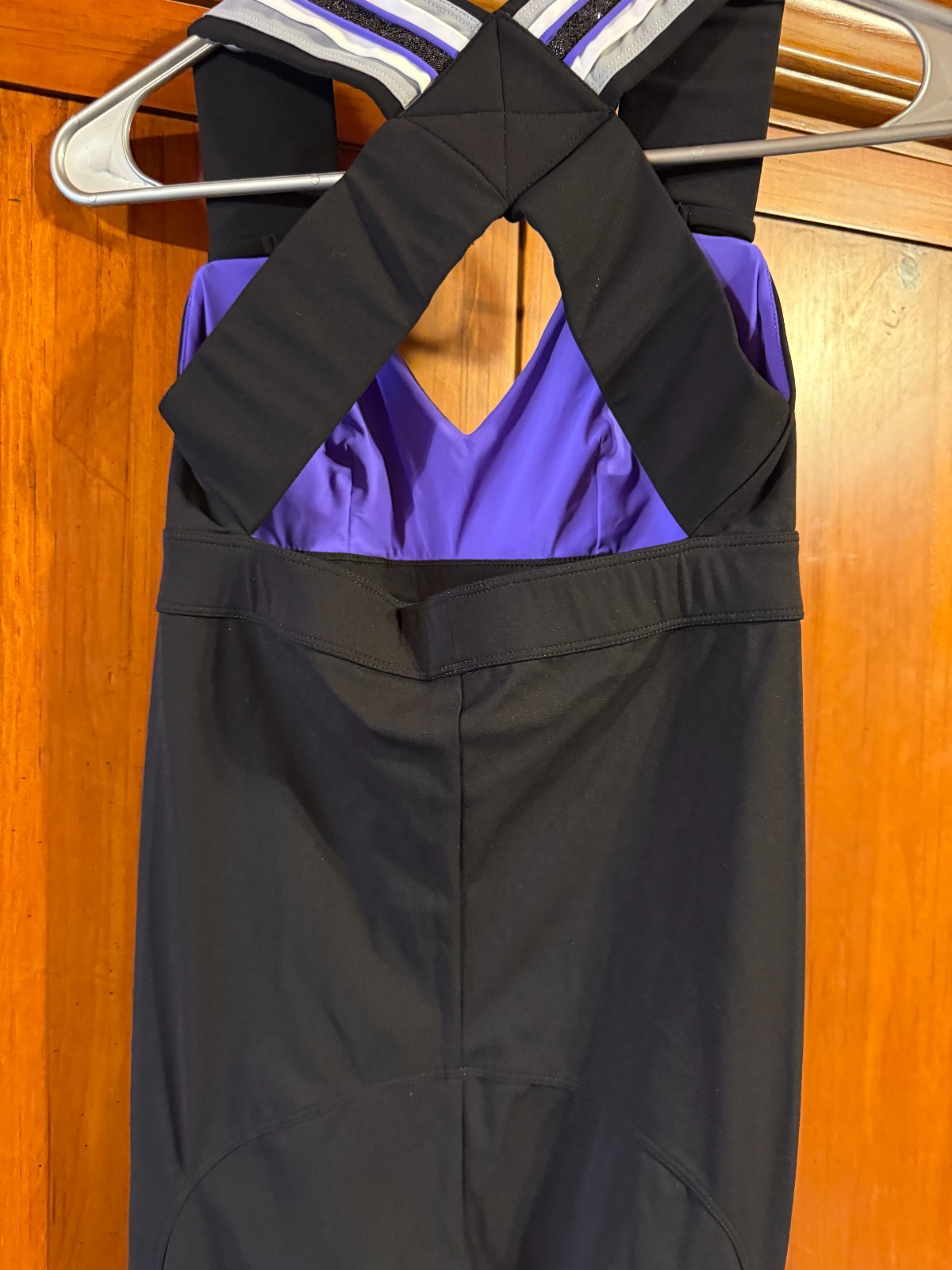 NO KA’OI Yoga & Life Black Silver Purple & White Jumpsuit Leotard 00 Activewear