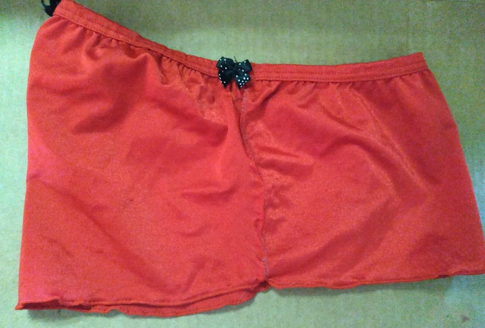 Red Tube Top Cropped Red W/Black & White Bows Club Dancewear Early 2000s S/P