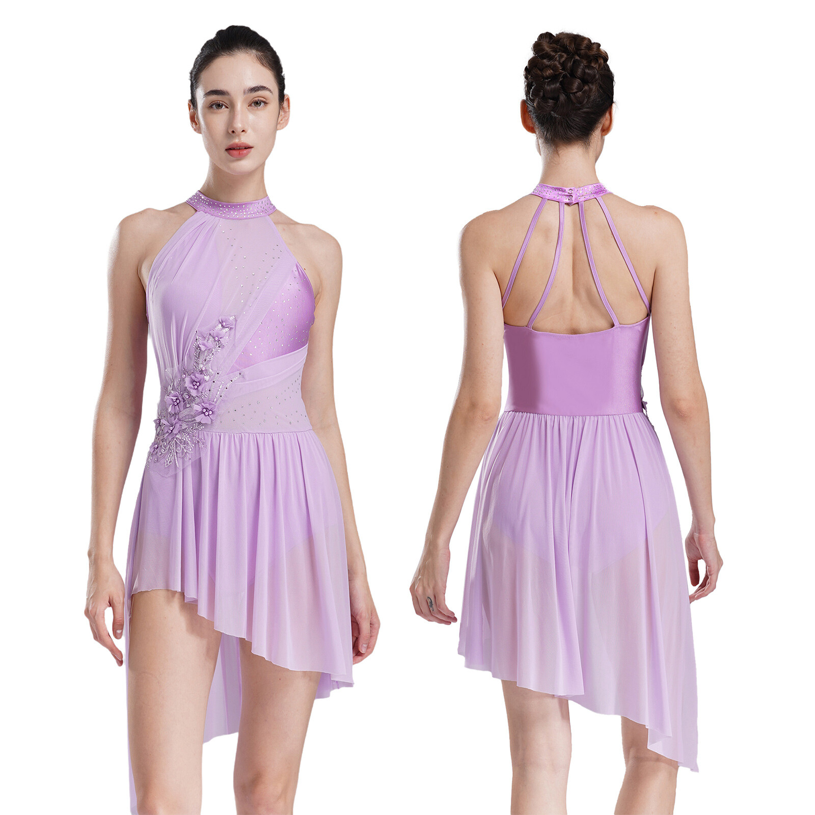 Womens Dress Modern Leotard Dance Dresses Figure Ice Skating Leotards Lyrical