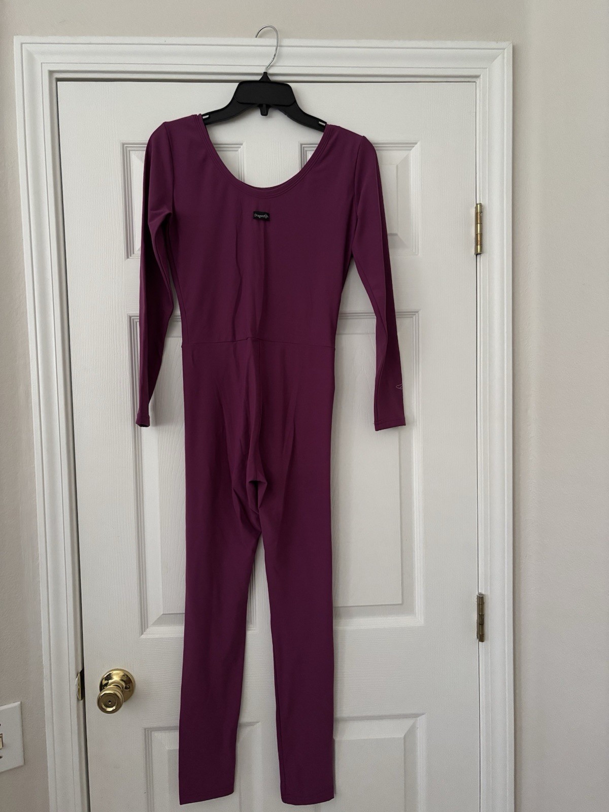 Dragonfly Women’s Lara Aerial Silk Solid Long Sleeve Unitard Catsuit Ruby Size M