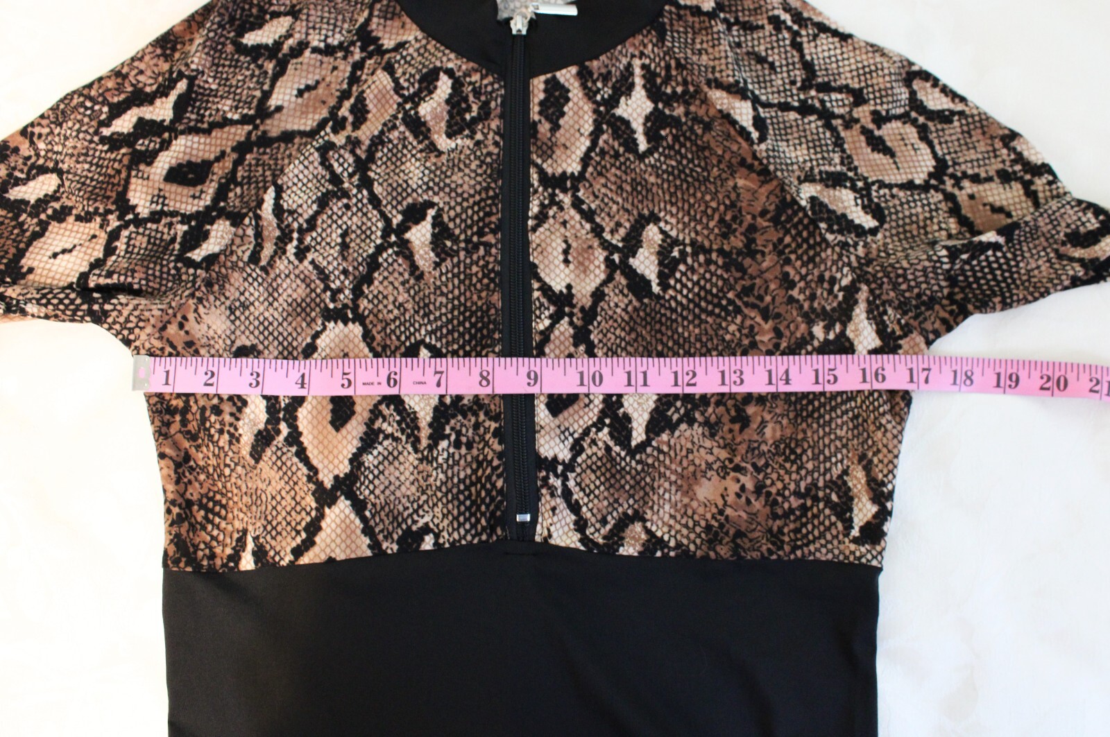 Sheer Snake Skin Pattern Unisex Catsuit for Dance, Size Large, Color Snake Skin