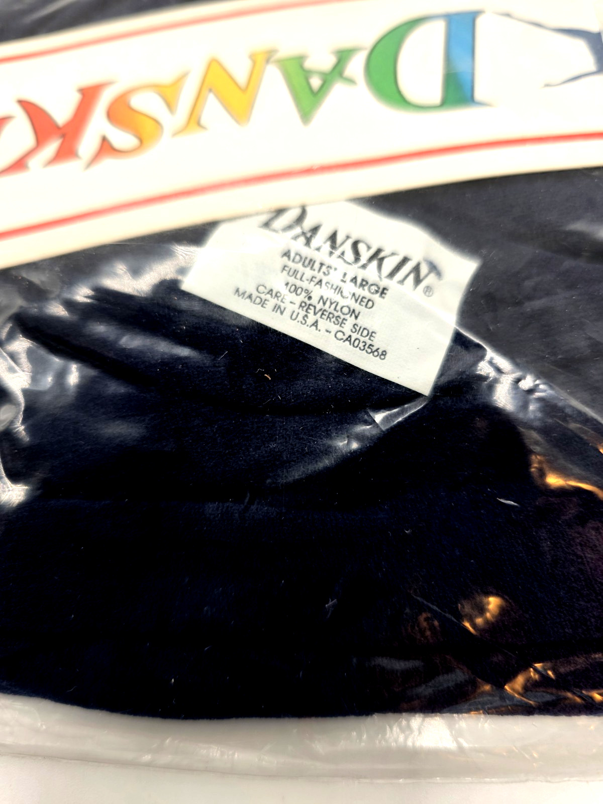 Vtg. NIP 1980 Danskin Classic Leotard, Navy Blue, Adult Large, Short Sleeve