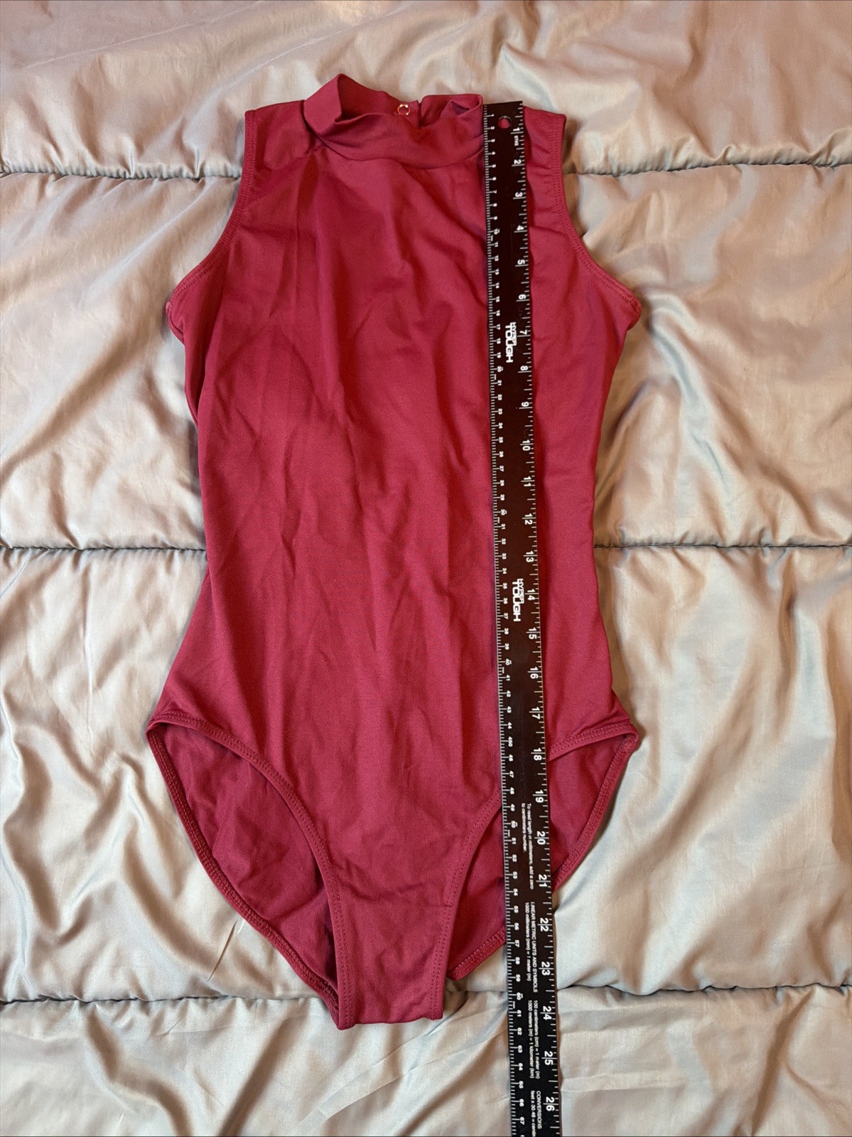 So Danca M1 Burgundy Mock Neck Ballet Dance Leotard Open Back Adult Medium?