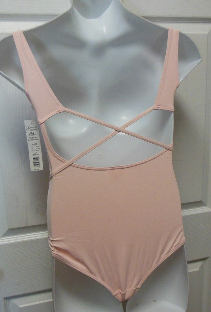 Body wrappers crisscross tank leotard pink Ladies Large P826