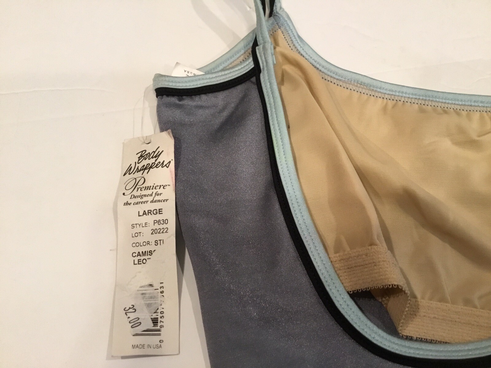 New, Women’s Body Wrappers Premiere Camisole Leotard, Silver, Size Large