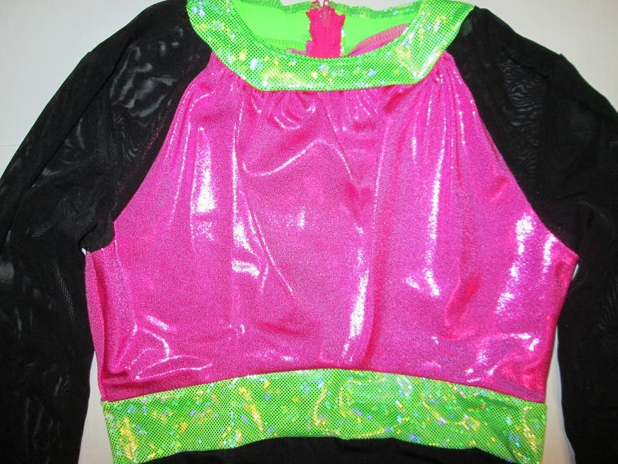 Leotard New Adult XS or SA Long Sleeve Mesh Dance Gymnastics Cheer Jazz Costume