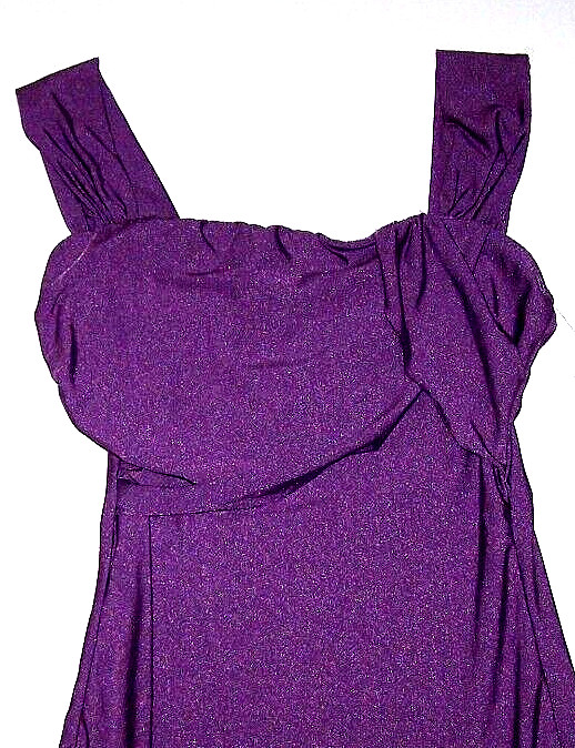 Motionwear Leotard Tank Bodysuit Wrap Draped Bodice Shimmer Purple New Women S