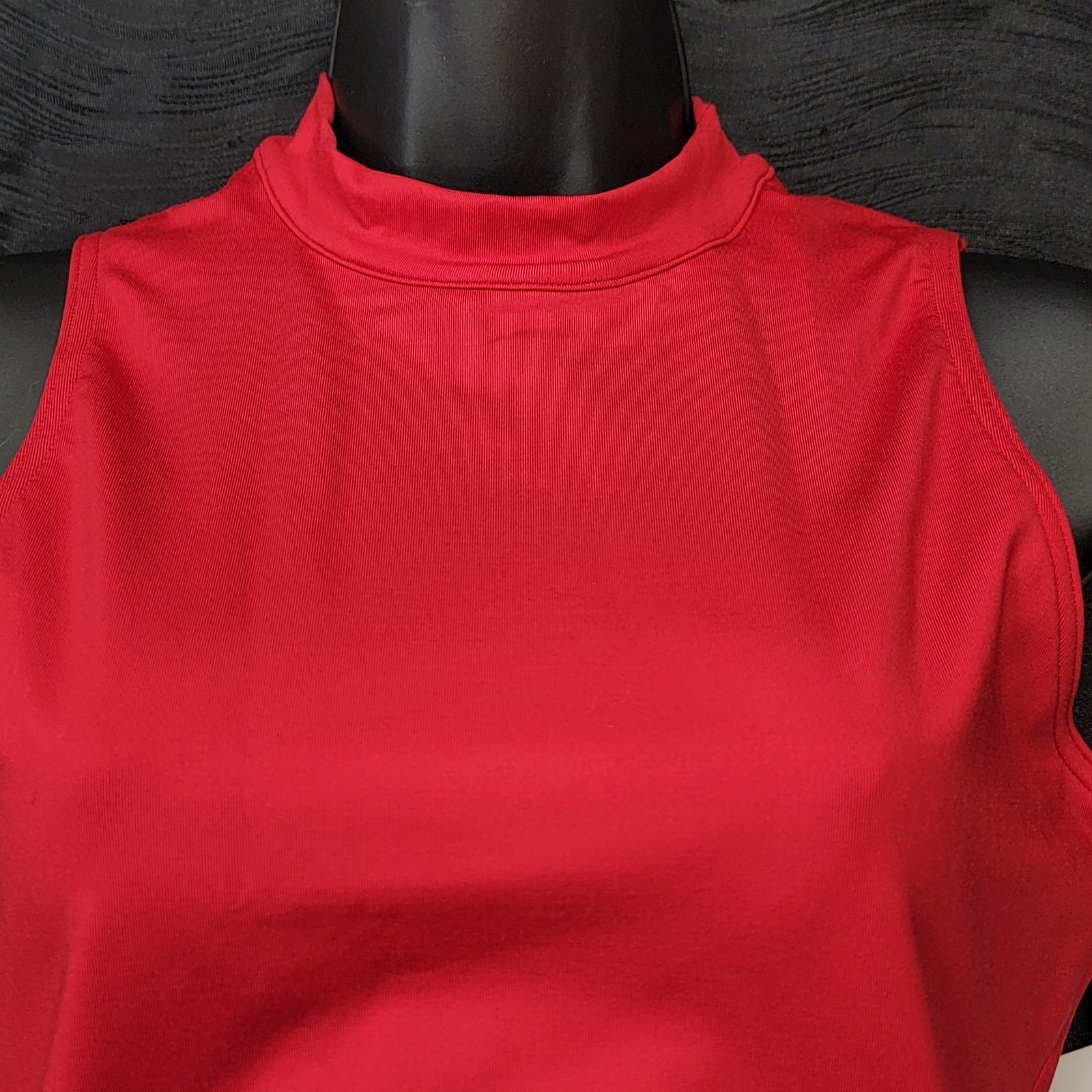 Capezio Red Studio Collection High Neck Sleeveless Snap Closure Open Back SZ XL