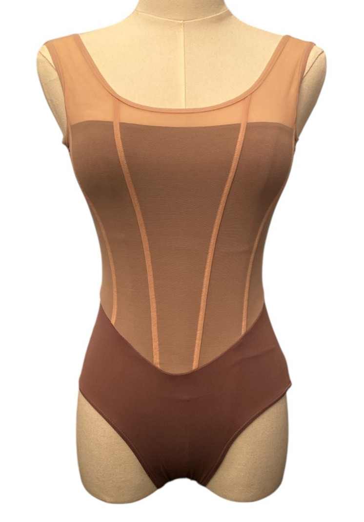 Professional Ballet Dance Leotard Adult Women Two-Tone Dancewear Fishbone