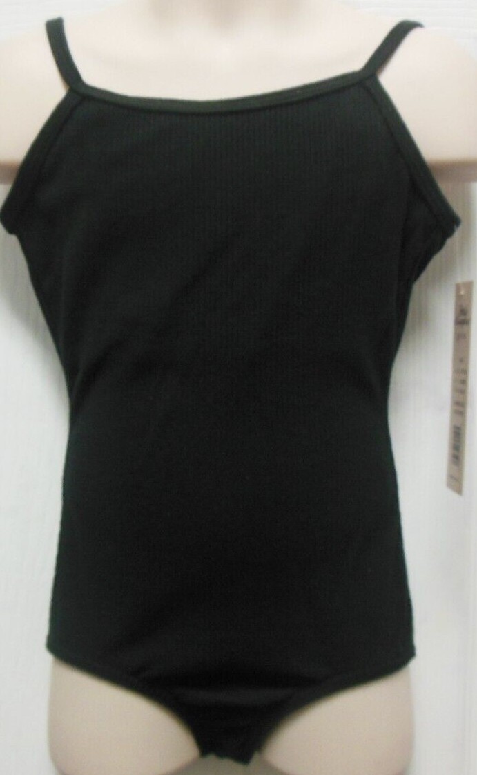 Body Wrappers Camisole Black girls sizes cotton rib dance leotard low back