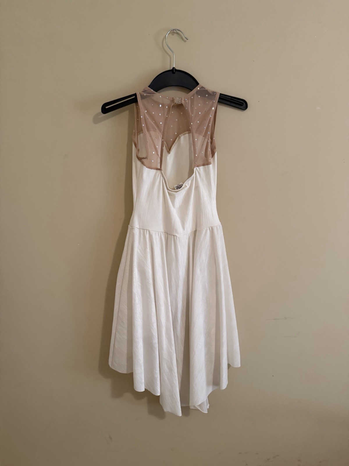 A Wish Come True Women’s White Polka Dot Mesh Dance Leotard, Size LC