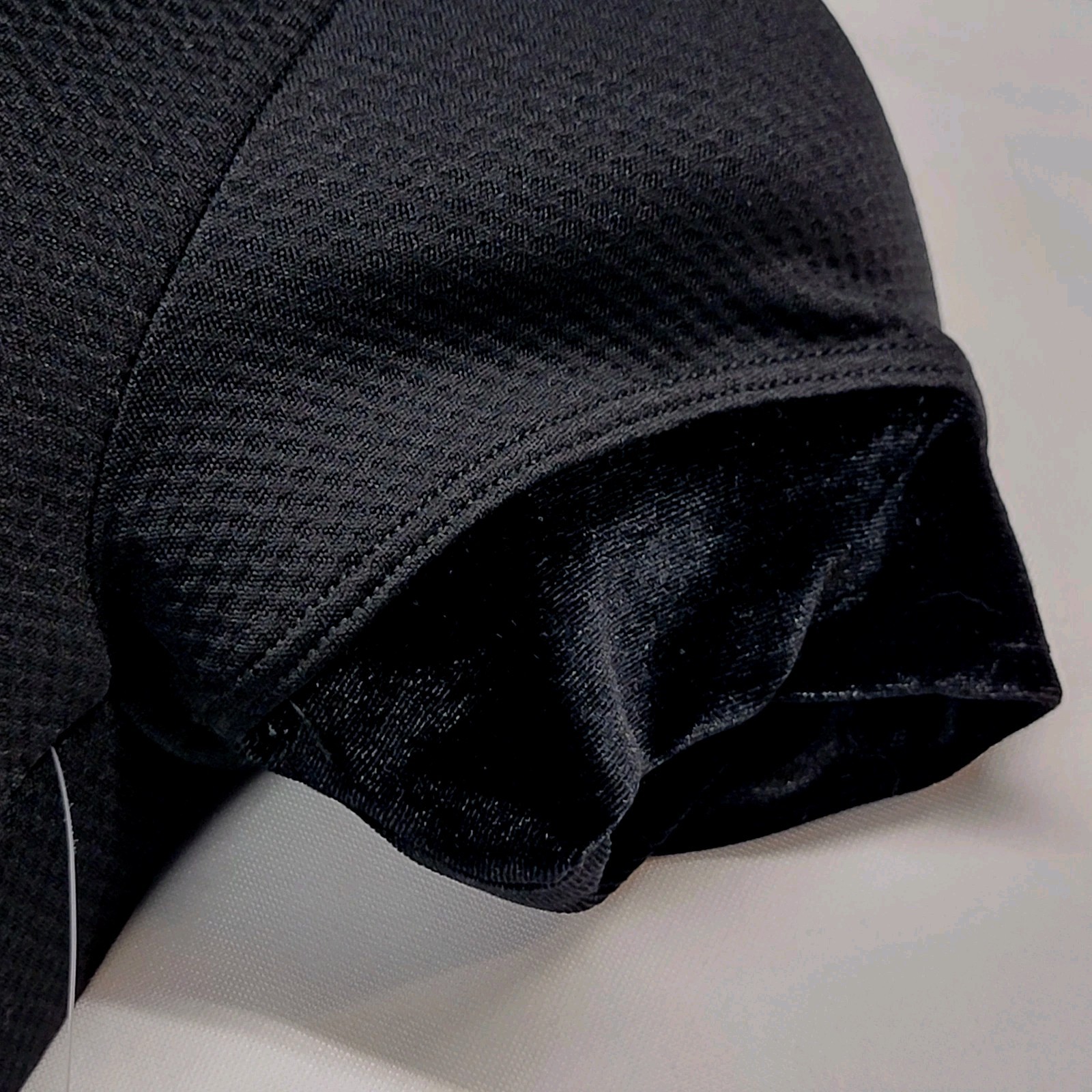 Danz N Motion Short Sleeve Waffle Knit Leotard Black Button Neck Cap Sleeve SZ P