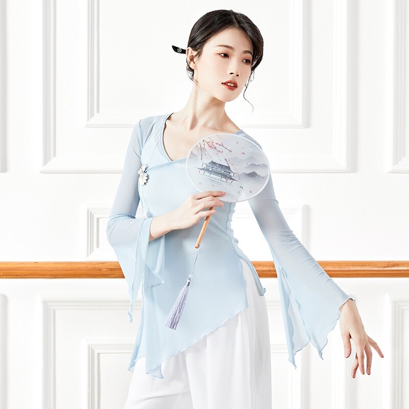 Chinese Opera Dance Top Ballet Dancewear Ethnic Ballroom Practice Elegant Fairy