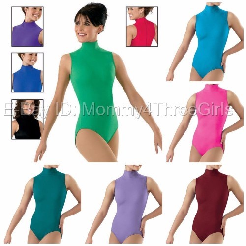 NEW Weissman Balera Mock Turtleneck T-Neck Sleeveless Tank Leotard Child & Adult