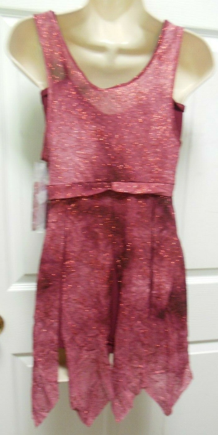 glittered overdress flyers Wine Small adult shorty unitard Dance Costume