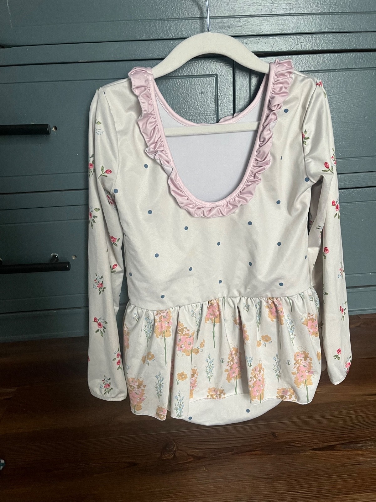 sweet honey girls size 6 youth polka dot floral leotard
