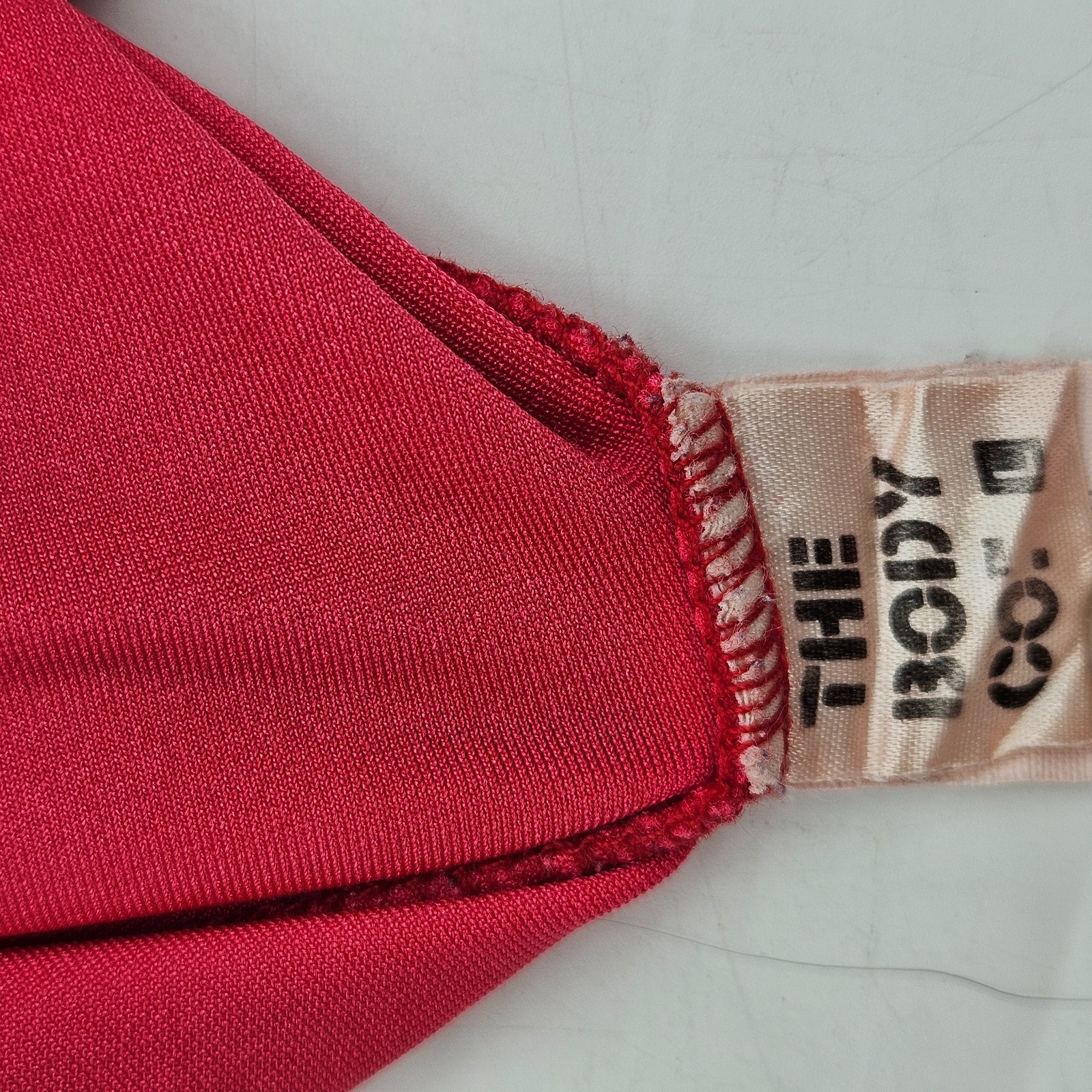 Vintage THE BODY CO. Shiny Jumpsuit Bodysuit Large Red Nylon Spandex Unitard