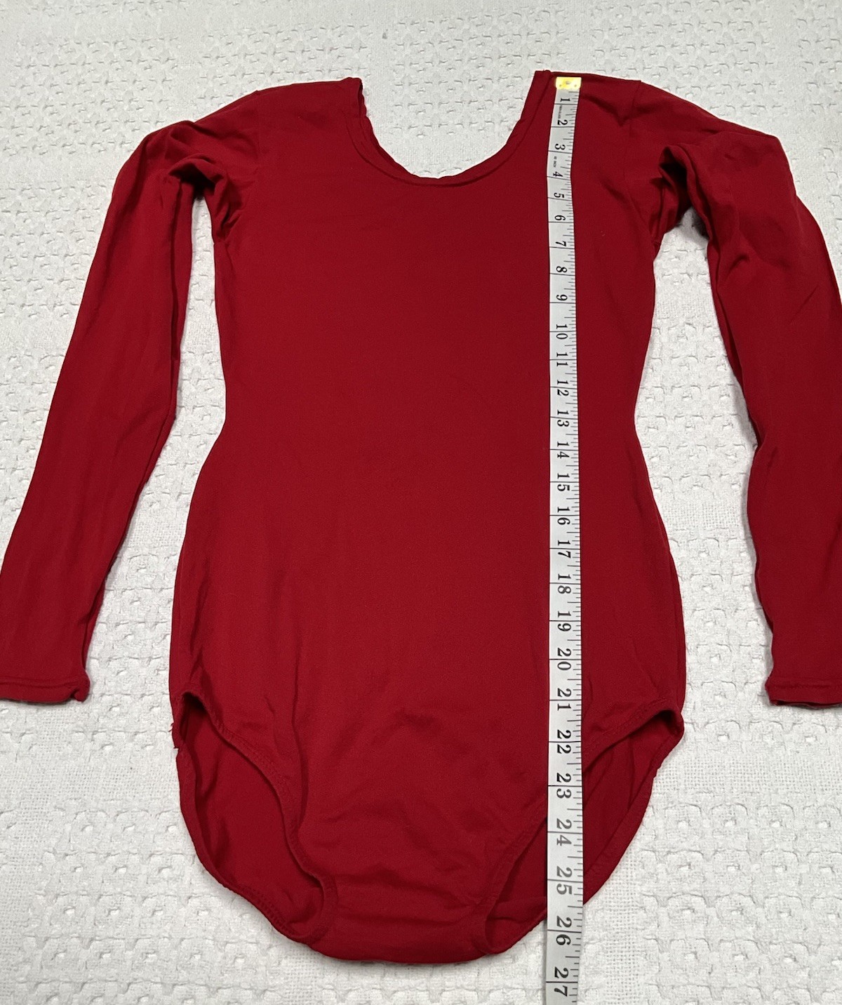 Vtg 100% Nylon Leotard JC Penney Bodysuit Red L Large Would Fit More Like S/M