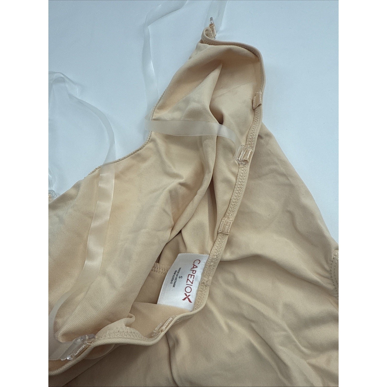 Capezio Womens Camisole Leotard With Clear Transition Straps Nude- Small *READ..
