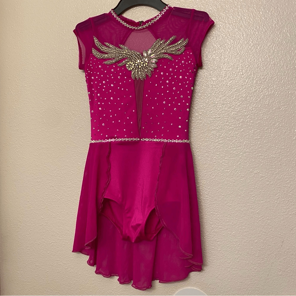 The Lineup dance costume lyrical hot pink custom SAGE SKIRTED LEOTARD SA 14