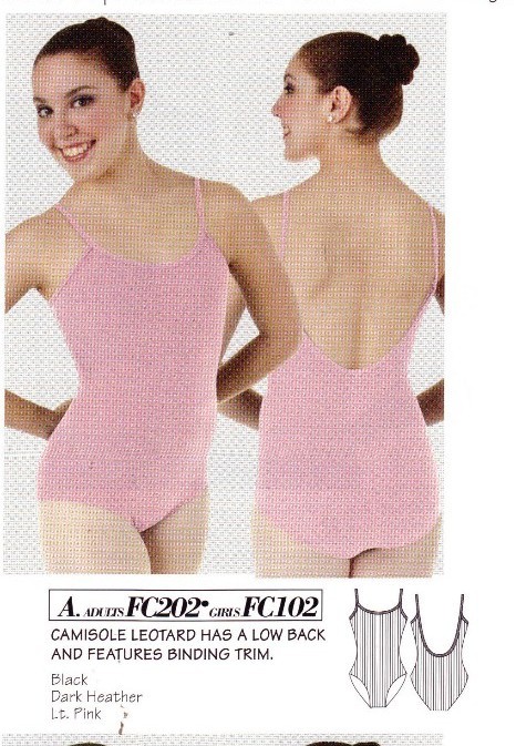 NWT Body Wrappers Classic Camisole Pink ch/ladies szs cotton rib dance leotard