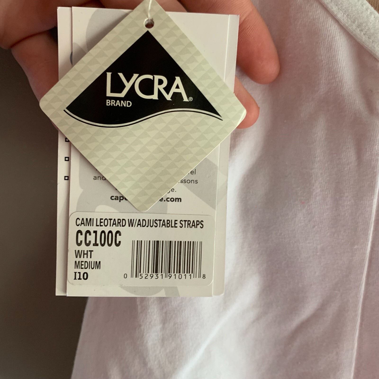 Capezio leotard- cami- white – medium