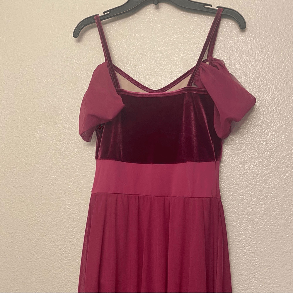 Weissman Dance Costume VELVET burgundy red The Skaters Waltz 15885 SA adult