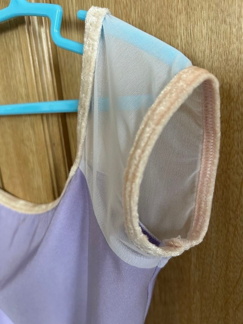 YUMIKO Leotard SL Light Purple Velvet Trim Made in Spain Rare