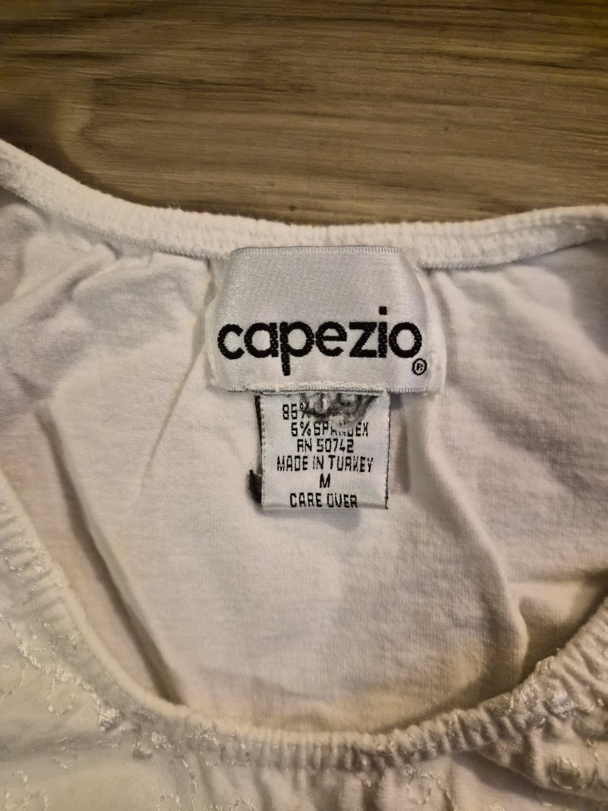 Vintage Capezio Adult M White embroidered Bodysuit