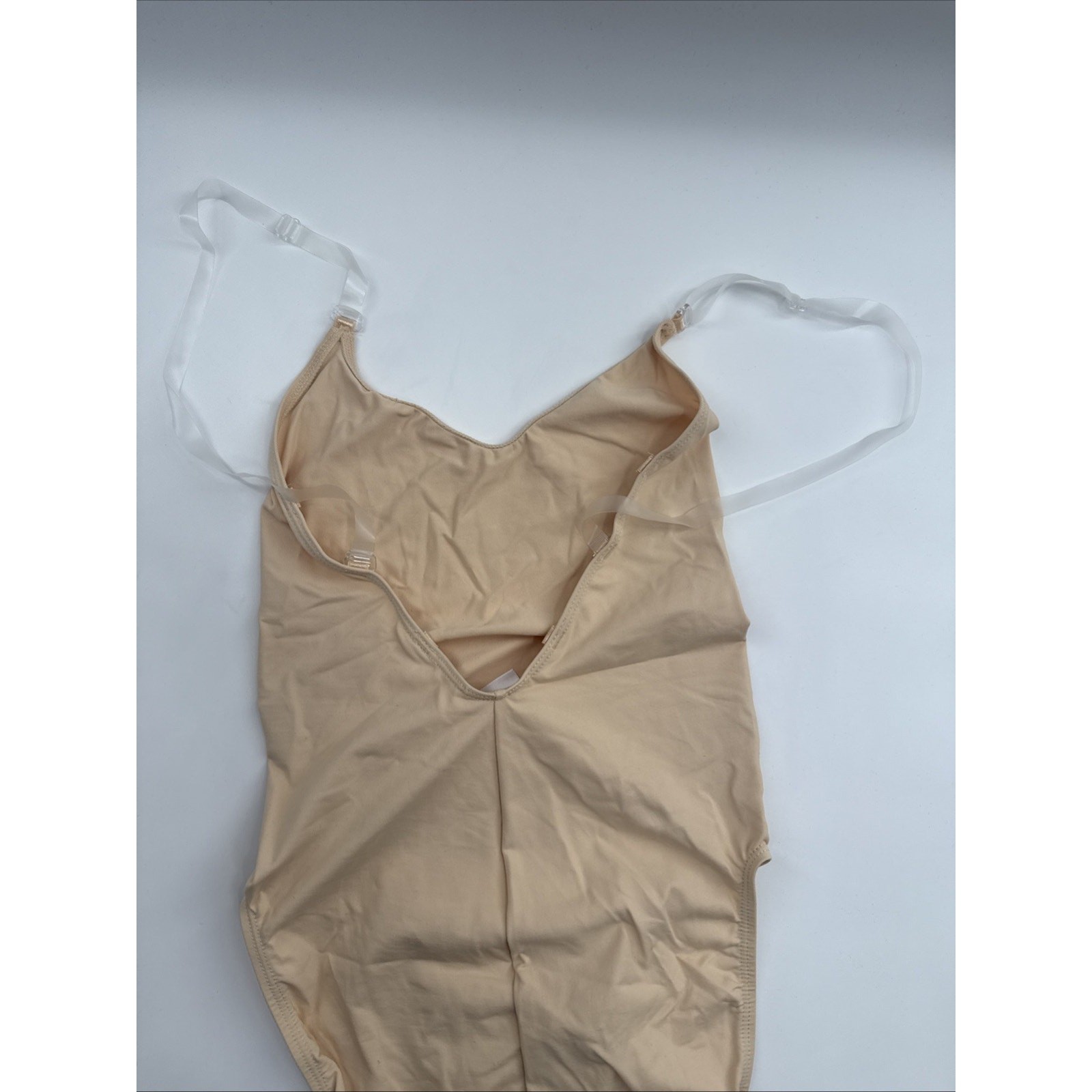 Capezio Womens Camisole Leotard With Clear Transition Straps Nude- Small *READ..