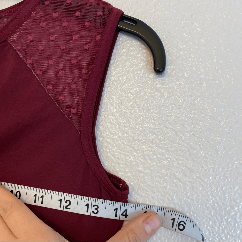 Weissman Balera Dance costume burgundy red Point D’Esprit Day Dress D11099 SA
