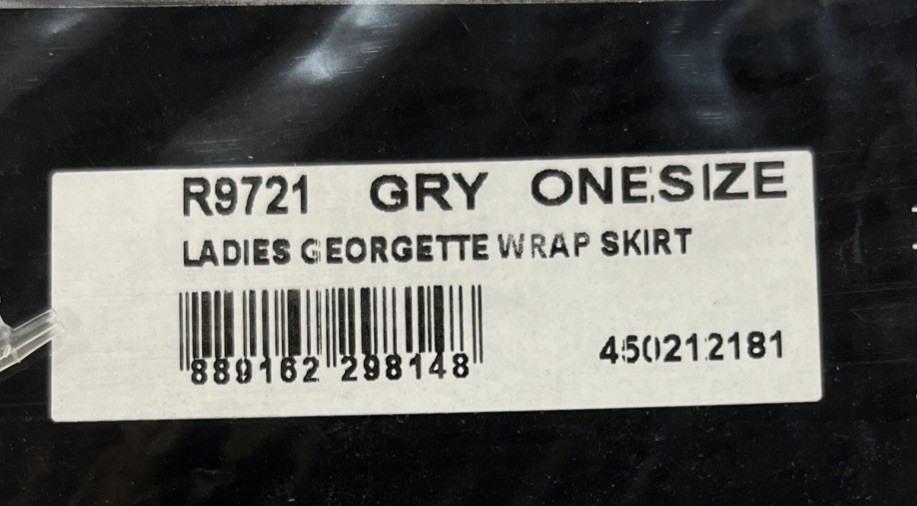 BLOCH R9721 Ladies Georgette Wrap Skirt Gray One Size