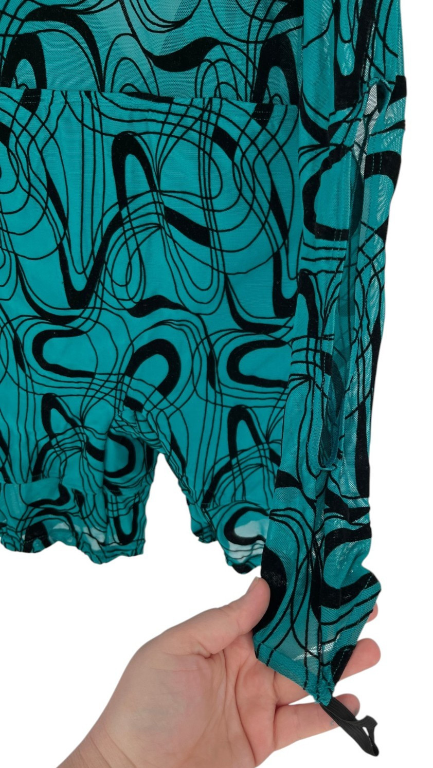 Weissman Biketard Women’s Size Medium 15854 Teal Flocked Y2K Performancecore
