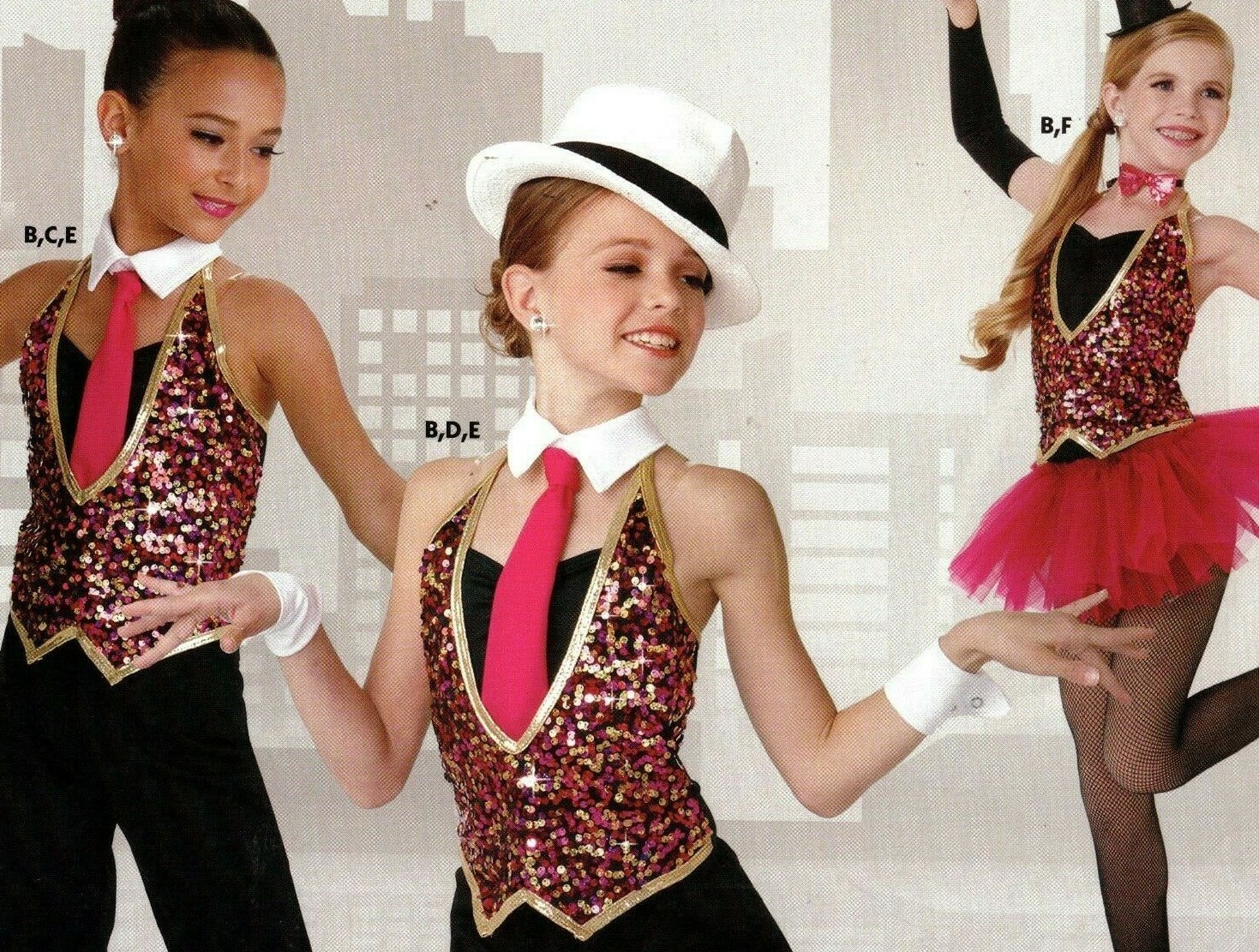 Dance Sequin faux vest Foil Spandex leotard Gold Fushia Costume Jazz