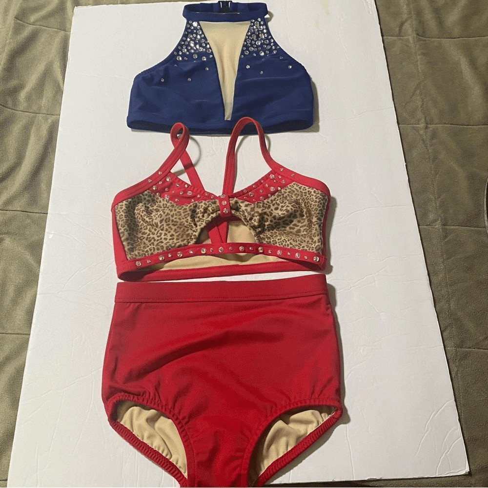 3 piece set Contemporary Audition Costume patriotic animal print Youth 10 NEW