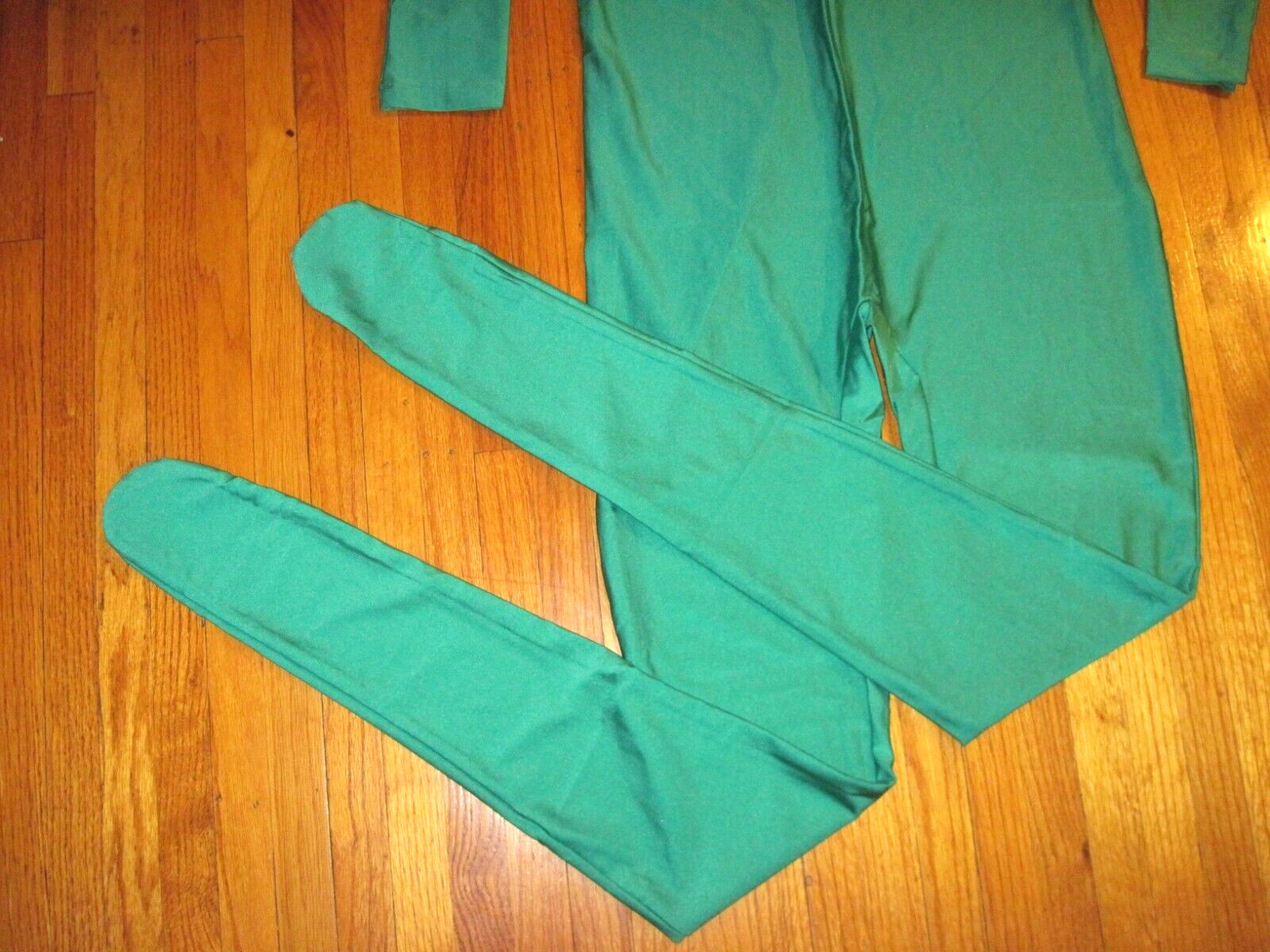 Plus Size Shiny Green Long Sleeve T Neck Footed Unitard Jumpsuit 2XL-16-18 New