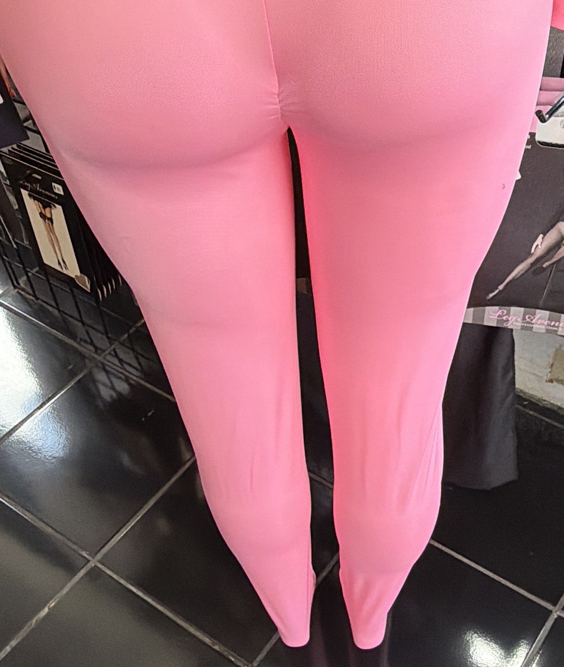 Women’s Pink Solid Long Sleeve Mock Neck Unitard Bodysuit Back Keyhole