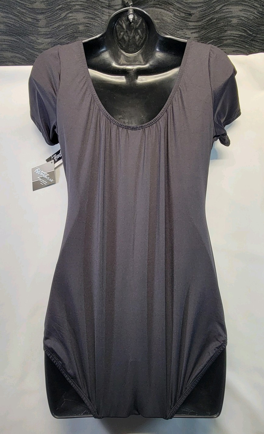 Body Wrappers Short Sleeve Style Black Scoop Neckline Ballet Leg Line SZ. 3X-A