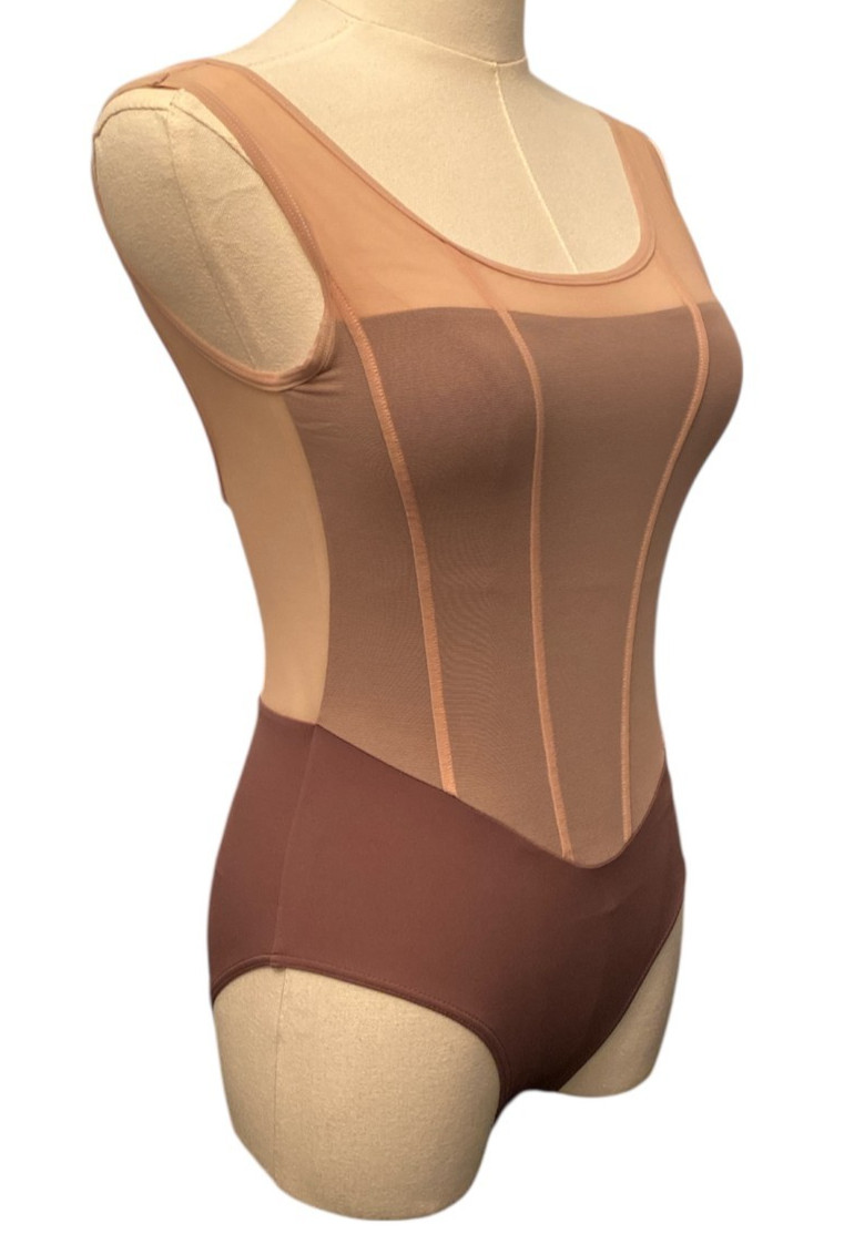 Professional Ballet Dance Leotard Adult Women Two-Tone Dancewear Fishbone