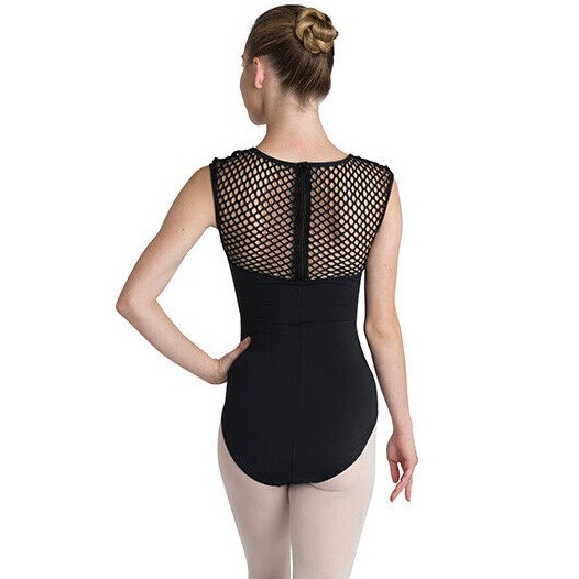 Leotard New Women’s XL Dance Ballet Gymnastics Jazz Black Danshuz Fishnet Mesh