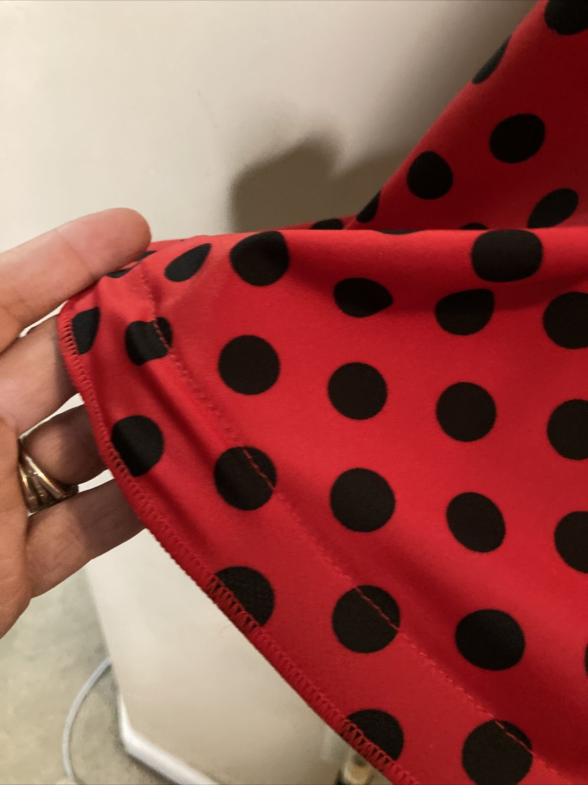 Weisman Figure Skating costume Red Black Polka Dots Minnie Mouse Dance Costume