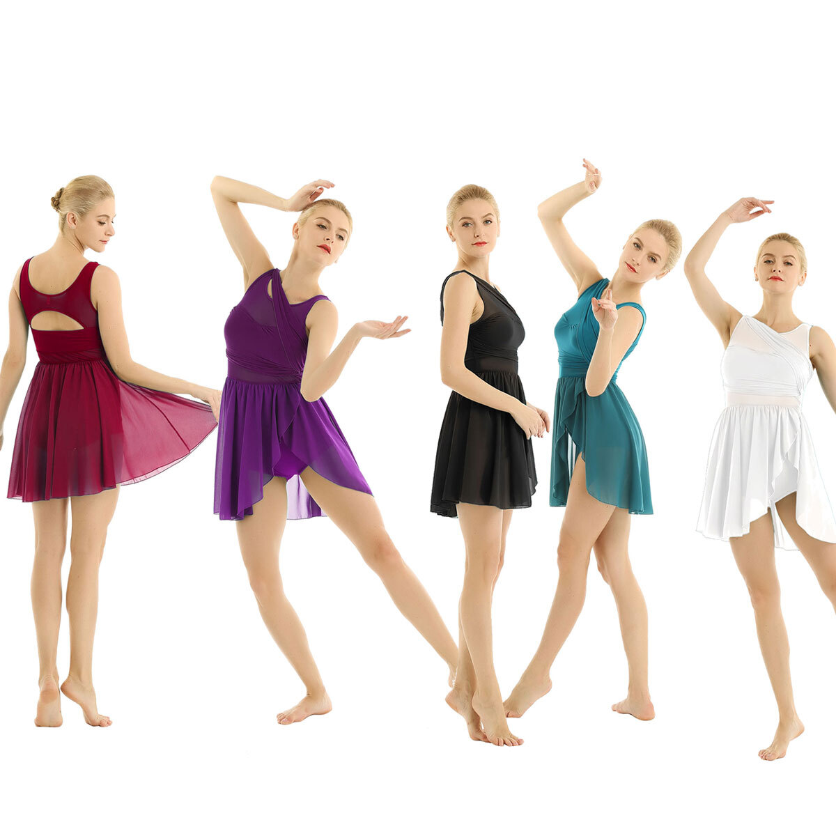Womens Dress Exercise Ballet Gymnastic Leotard Cut Out Gymnastics Adult Dance