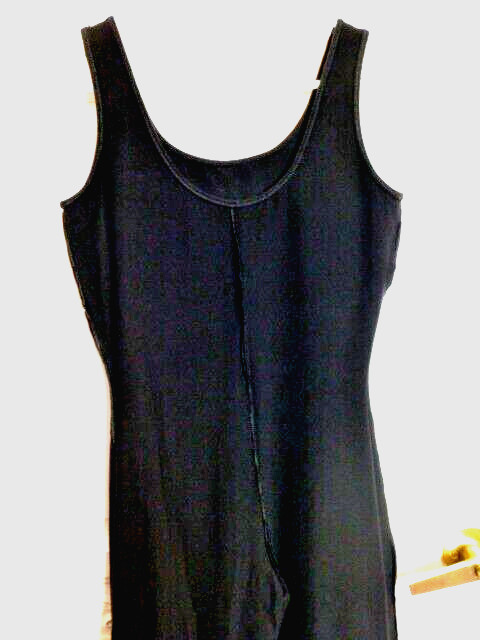 VTG GILDA MARX BLACK SLEEVELESS COTTON SPANDEX FLEXATARD UNITARD CATSUIT SIZE S